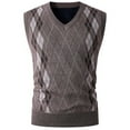 thumbnail image 1 of Camiseta sin mangas con cuello en V para hombre, de color liso, de punto, con cuello redondo, elástica, de poliéster, 1 of 5