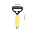 thumbnail image 4 of FEOLGEHLY Double Sided Pet Dematting Comb for Dogs and Cats, Grooming Brush Removes Mats Tangles, Gentle Deshedding Tool for Long Hair Breeds, Lightweight Plastic Dual-Sided Brush (Yellow), 4 of 7