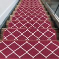 thumbnail image 1 of HSHDLDF Red Carpet Stair Treads Non-Slip Indoor with Non Skid Rubber Backing Specialized for Indoor Steps (25.5x9.5 Inch, 13Piece, Raspberry Wine Color), 1 of 7