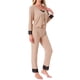 thumbnail image 4 of INSPIRAR CHIC Conjunto de Ropa de Casa para Mujeres, Top de Encaje sin Mangas con Tirantes, Pantalones Suaves con Bolsillos, Cárdigan, Conjunto de Pijamas de 3 Piezas XL Beige, 4 of 6