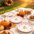 thumbnail image 4 of Elainilye Pumpkin Party Plates 10-Piece Fall Bow-Ties Theme, Thanksgiving Paper Plates for Dinner, Dessert, Holiday Table Setting., 4 of 6