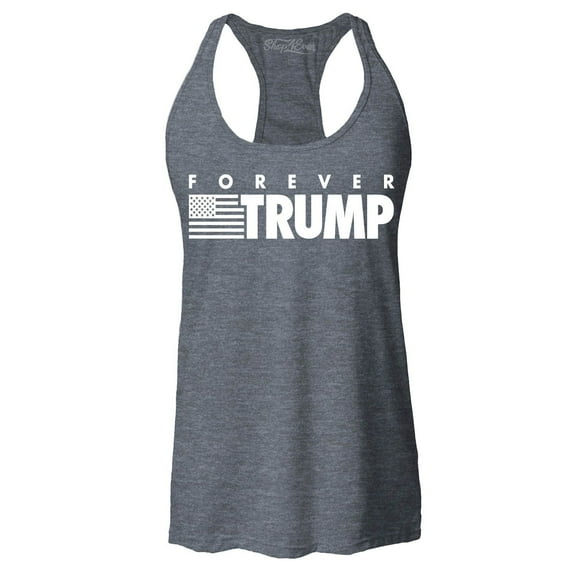 Shop4Ever Women's Forever Trump Racerback Tank Top X-Small Charcoal
