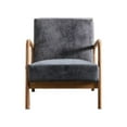thumbnail image 6 of Knubmt Mid Century Modern Microfiber Accent Chair with Wood Frame, Upholstered Fabric Armchair for Living Room, Bedroom, Office, Light Gray, 6 of 7
