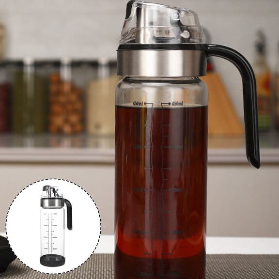 OULII Clear Glass Oil Dispenser Bottle with Stylish Design for Home Kitchen Vinegar and Cooking Oil Storage