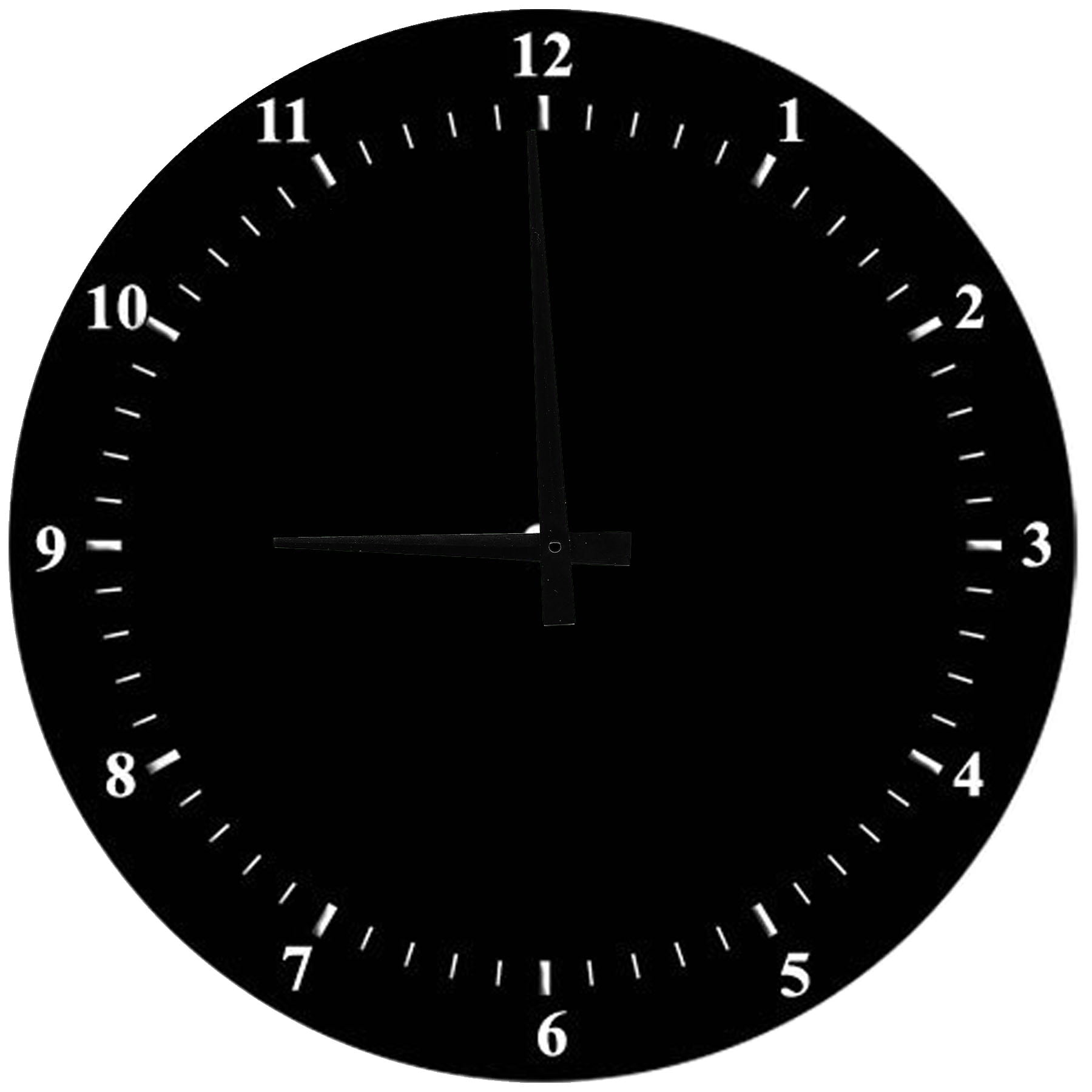 Wood Wall Clock 12 Inch Black Modern Contemporary Round Small Battery