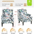 thumbnail image 3 of Aukfa Accent Chair Mid-Century Modern High Back Armchair Lounge for Living Room, Rivet Trim, Butterfly Pattern, 3 of 10
