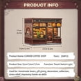 thumbnail image 3 of DIY Corner Coffee Shop Book Nook Kit, 3D Wooden Puzzle Miniature House with Touch Switch LED Light, Bookshelf Decor Craft Gift for Adults & Teens, 3 of 10