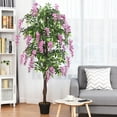 thumbnail image 2 of Costway 2 PCS 6 FT Artificial Wisteria Silk Tree Pink Flower Indoor-Patio Home, 2 of 10
