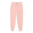 thumbnail image 3 of CLOISE Sweatpants for Women Baggy Fleece Lined Jogger Pants Casual Pull on High Waisted Elastic Bottom Trousers Pink Oversized Elastic Waist Drawstring Solid Sweatpants with Pockets Basic Trousers, 3 of 6
