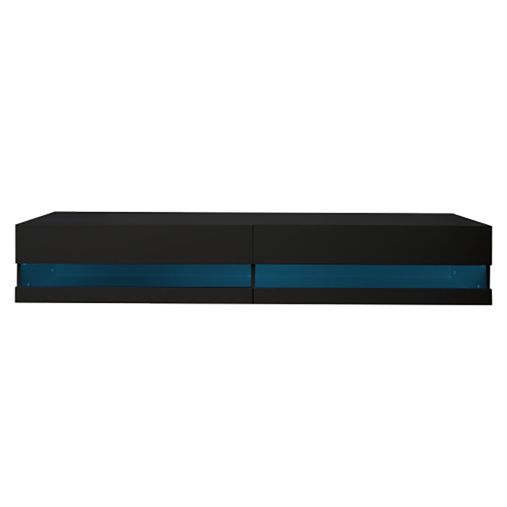 Kepooman Wall Mounted Audio, Video Console, W 70.9" x D 16.5" x H 11.8" , Black Kepooman Wall Mounted Audio, Video Console, W 70.9" x D 16.5" x H 11.8" , Black