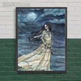 thumbnail image 1 of Póster de arte gótico abstracto de Vampire Twins, impresiones de la novia del cementerio, arte de pared de media luna, pintura en lienzo, decoración del hogar sin marco, 1 of 4