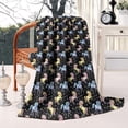 thumbnail image 3 of Black Cartoon Colorful Unicorn Pattern Blanket,Comfortable Soft Flannel Throw Blanket,All Season,Warm Lightweight Blankets for Sofa Bed Couch Living Room Chair,50"x60", 3 of 4