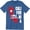 Blue, variant on California Republic State Flag - Grizzly Distressed Bear Men's Gift Tee Shirt