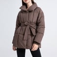 thumbnail image 6 of Winter Warm Coats for Womens Fashion Plus Size Strap Hooded Pile Collar Fringed Hoodie, 6 of 7