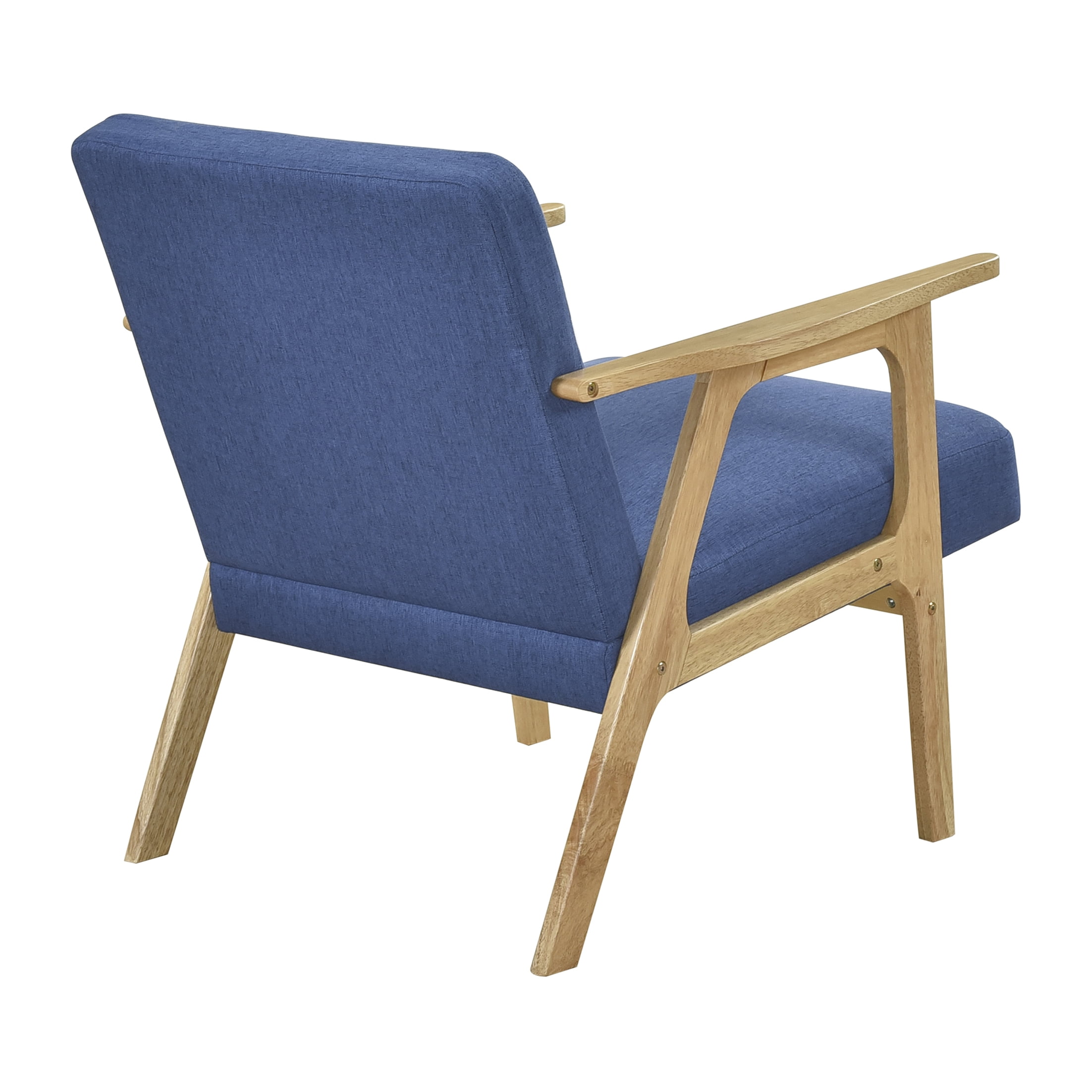 OakvillePark Harrowveil Textured Fabric Accent Chair, Blue/Natural Wood