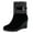 Black, variant on Oyedens Wedge Snow Boots for Women Fleece Lined Fashion Warm Winter High Heels Mid Calf Short Boots
