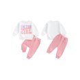 thumbnail image 3 of Aojekbee Little Girls Boys Birthday Outfits Long Sleeve Letter Print Tops Drawstring Pants Sets, 3 of 10