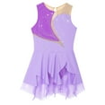 thumbnail image 3 of Aislor Girls Sleeveless Figure Ice Roller Skating Dress Rhinestone Gymnastic Leotard Skating wear Size 6-16 Purple 12, 3 of 6