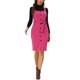 thumbnail image 1 of INSPIRE CHIC Vestido de tirantes con botón decorativo y lazo en la cintura para mujer L Fucsia, 1 of 5