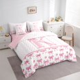 thumbnail image 3 of Feelyou Monogrammed K Bedding Comforter Set 7pcs, Love Heart Ribbon Bow King Bedding Sets, 3 of 8