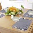 thumbnail image 4 of Ambesonne Navy Place Mats Set of 4, Wavy Stripes Dark Blue, Standard Size, Dark Blue and White, 4 of 6