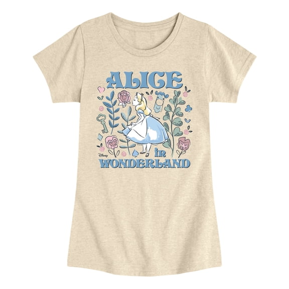 Alice in Wonderland - Pastel Alice Girls' Fitted Short Sleeve Graphic T-Shirt