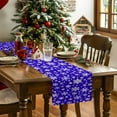 thumbnail image 4 of Winter Snowy Snowflakes Table Runner 13x72in Non-Slip Cotton Linen Table Runners, Blue and White Dresser Scarves TableRunner for Dinner Kitchen Dining Wedding Party, 4 of 9