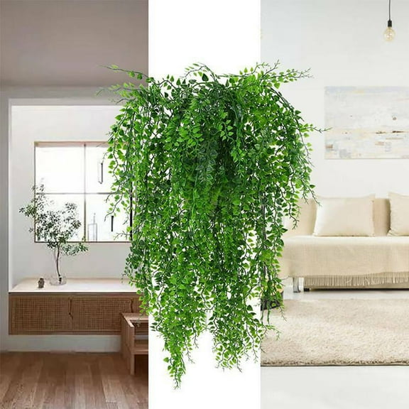 4Pcs Artificial Boston Fern Plants Vines Persian Greenery Fake Hanging Plant Faux Rattan Garland