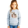 thumbnail image 2 of Ink-Printed Image Not Actual Fabric Camo Coquette Bow Baseball Sweatshirt for Women & Youth Gray Sweatshirt Youth Large, 2 of 8