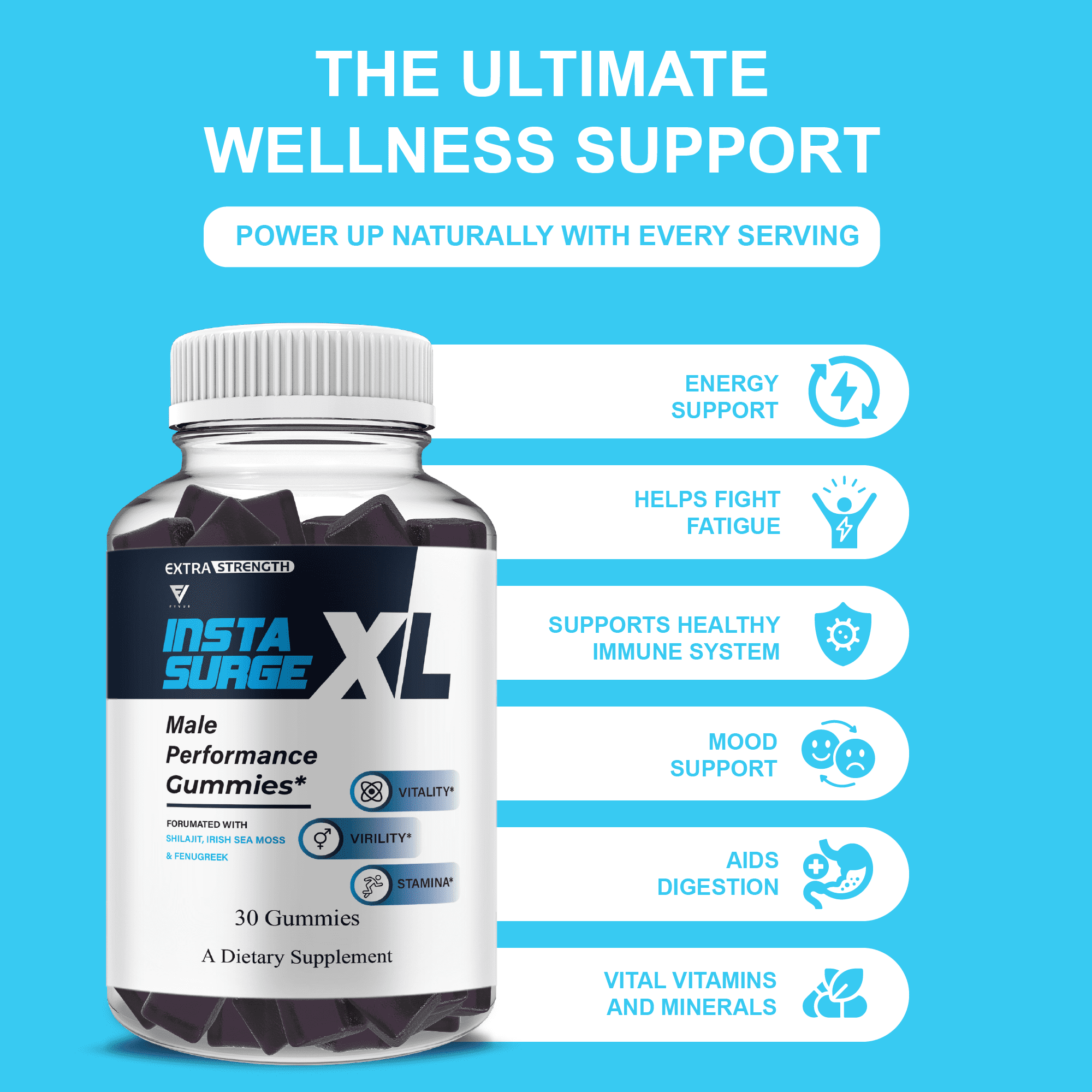 (2 Pack) Insta Surge XL Performance Gummies, InstaSurgeXL Advanced Formula (60 gummies)