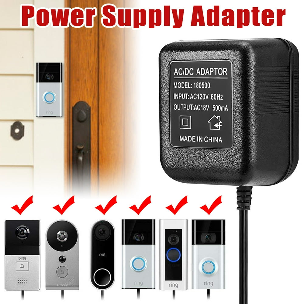 5M 120V TO 18V 500MA AC/DC Adapter Power Supply US Plug for Video Ring Doorbell