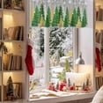 thumbnail image 3 of Christmas Tree Valances for Windows, 54 x 18in, Winter Snowflakes Green Gold Tree Grey Bottom Rod Pocket Kitchen Valance Curtain Light Filtering Window Treatments for Living Room Bedroom, 1 Panel, 3 of 7