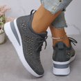 thumbnail image 2 of Fashion Rhinestone Sneakers for Women's - 2026 Casual Mesh Slip On Walking Shoes Breathable Glitter Sneaker, 2 of 5