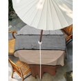 thumbnail image 3 of Outdoor Tablecloth with Umbrella Hole, Brown Grey Spillproof Waterproof Outdoor Table Cover, Vintage Stripe Farmhouse Wood Grain Ombre Patio Tablecloths for Party/Garden/Picnic, Round 54 inch, 3 of 9