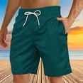 thumbnail image 2 of JIUKE Mens Shorts High Waisted Drawstring Quick Dry Summer Beach Swim Knee Length Shorts with Pockets, 2 of 4