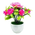 thumbnail image 2 of Shenmeida Bonsái de flores artificiales con jarrón, arreglo floral de rosas vívidas para decoración del hogar, oficina, centro de mesa, decoraciones para el hogar, 2 of 5