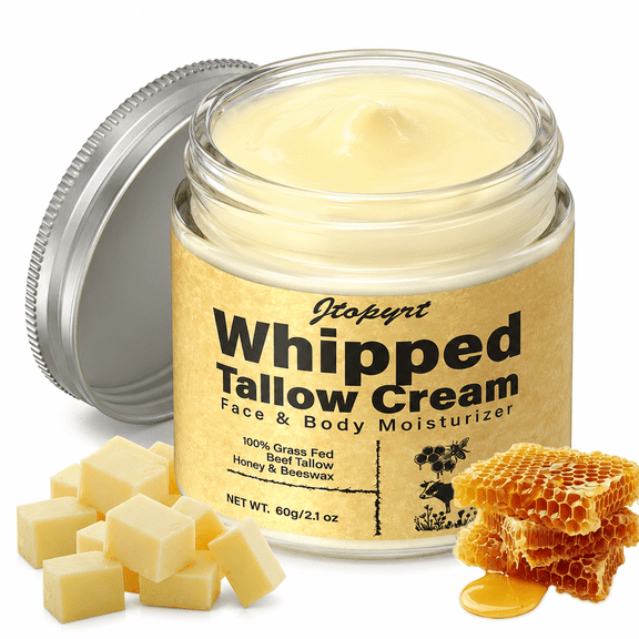 Jtopyrt Beef Tallow for Skin Face Moisturizer with Grass-Fed Beef Tallow Soothing and Hydrating for Sensitive Skin (60g)
