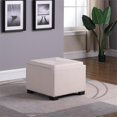 thumbnail image 3 of ORE International Pouf de Rangement en Polyuréthane de 17,5 Po de Hauteur en Beige/blanc, 3 of 9