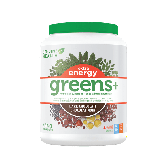 Genuine Health - Chocolat Extra Énergétique Greens+, 444g