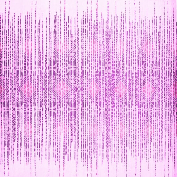Ahgly Company Indoor Square Abstract Pink Contemporary Area Rugs, 5' Square