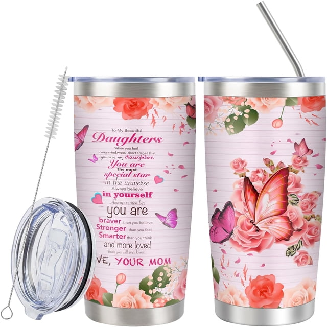 Vaso para hija, regalos de cumpleaños para hija, regalos de mamá, ideas de regalos de cumpleaños para hija, regalos para hija adulta, regalos únicos para mamá e hija, regalos de cumpleaños para hija,