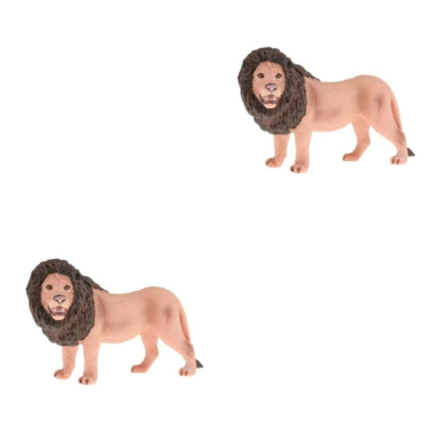Guardoinrt Interactive Simulation Animal Figures Model for Kids Educational Toys Male Lion Type A 2Set