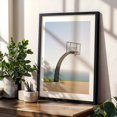 thumbnail image 4 of Hoops by the Horizon - Los Angeles California Photography Basketball Ocean Minimalist Coastal Seascape Sports Landscape Black Framed Wall Art Print 20 x 30 inches, 4 of 8