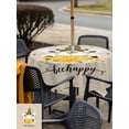 thumbnail image 5 of Outdoor Tablecloths with Umbrella Hole & Zipper, Bees Gnomes 60x60 Inch Square Tablecloths, Spring Floral Daisy Farmhouse Rustic Waterproof Table Cloth, Patio/Pool/Picnic Table Covers, 5 of 8