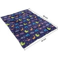 thumbnail image 4 of DarkBlue Dinosaurs with Shapes Pattern Blanket,Comfortable Soft Flannel Throw Blanket,All Season,Warm Lightweight Blankets for Sofa Bed Couch Living Room Chair,60"x80", 4 of 4