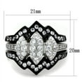 thumbnail image 2 of Luxe Jewelry Designs 3-Piece Women's Two-Tone Black IP Stainless Steel Wedding Ring Set with CZ,, 2 of 4
