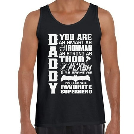 Awkward Styles Men's Daddy Superhero Graphic Tank Tops Proud Dad Best Dad Ever Father`s Day