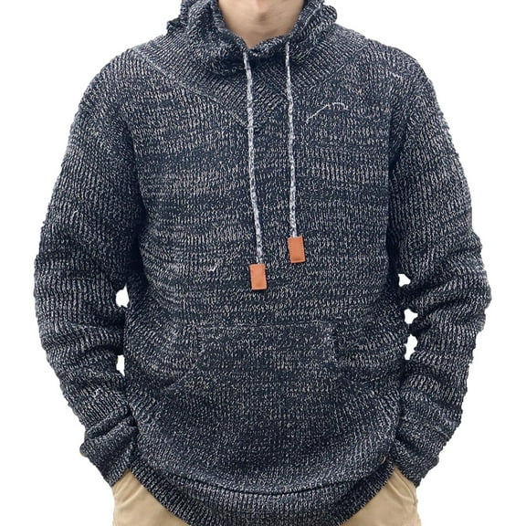 Yiliang Mens Hoodie Sweater Top Fall and Winter Long Sleeve Warm and Thermal Top Clothes ,Black,3XL