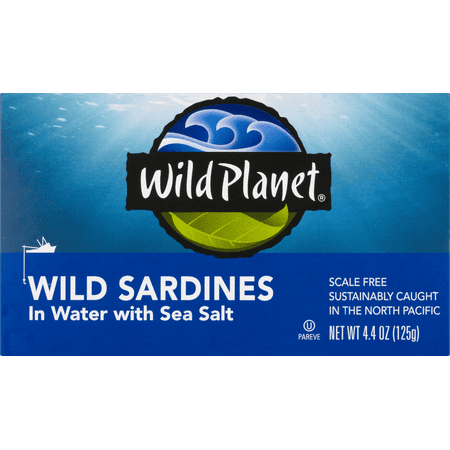 (3 pack) (3 Pack) Wild Planet Sardines in Sea Salt Water, 4.4 oz