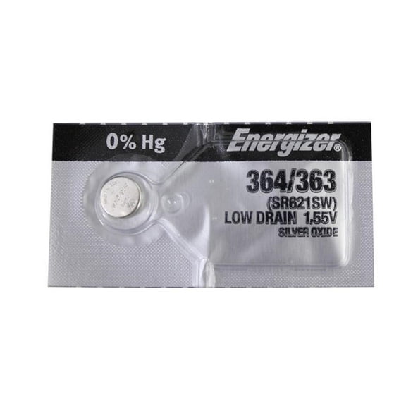 Energizer 364/363 - SR621 Silver Oxide Button Battery 1.55V - 2 Pack   FREE SHIPPING!